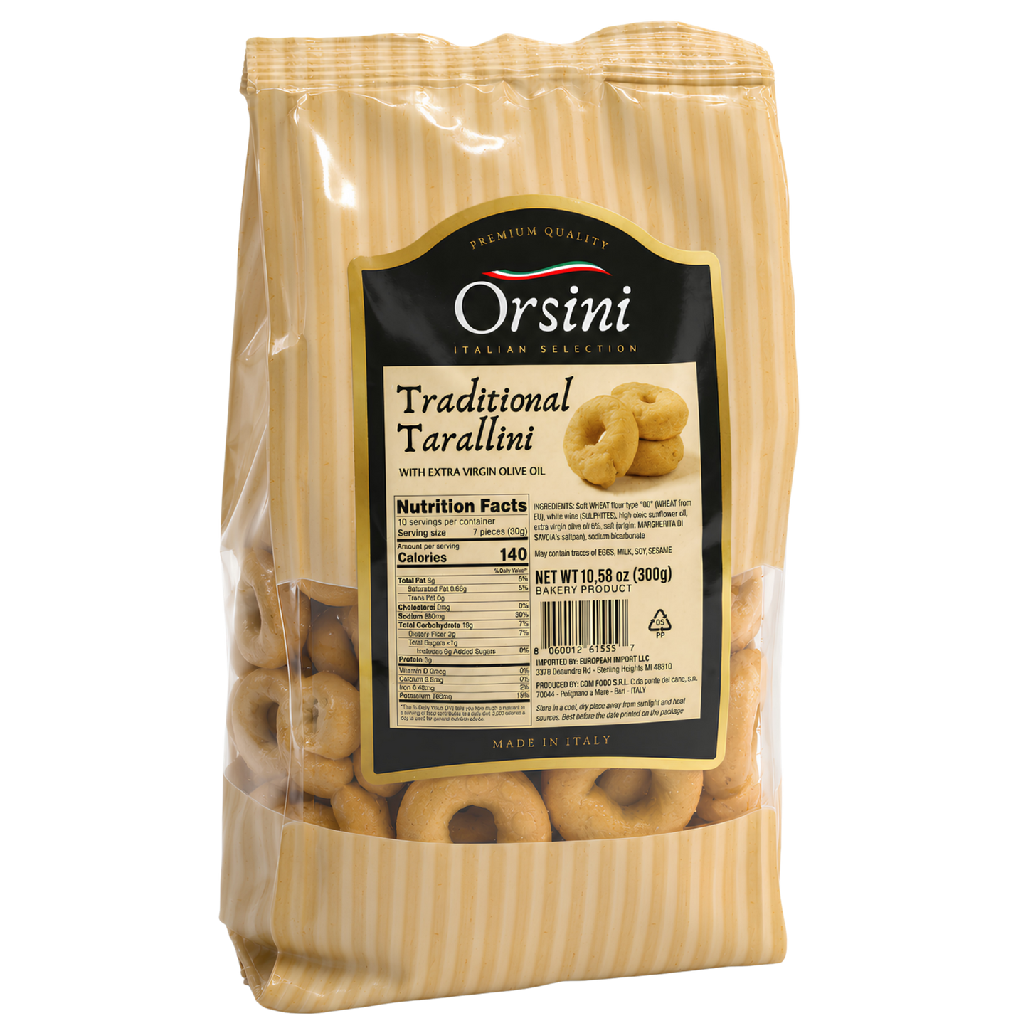 Orsini Traditional Tarallini with Extra Virgin Olive Oil — 300g
