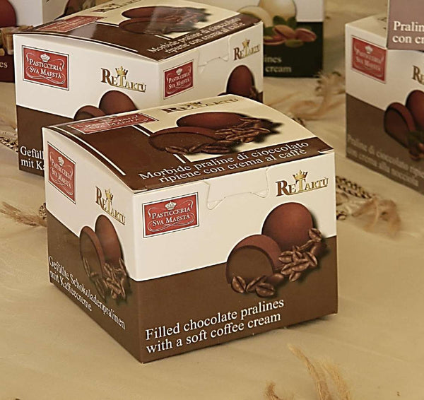 Chocolate Pralines Filled with Coffee Cream (100g, Pack of 12, Individually Wrapped)
