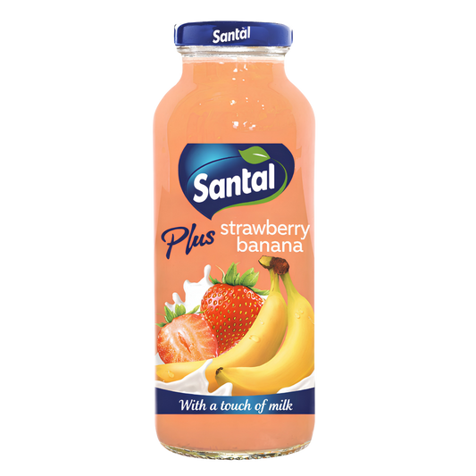 SANTAL 250ML | Strawberry Banana Drink | Glass Bottle